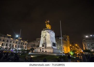 Night Of Lima - San Martin Plaza - Lima, Peru. July 31, 2017