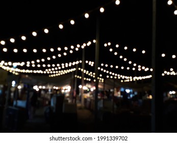 Night Market With Bokeh For Background Usage In Pattaya