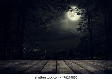 Night mountains landscape with moon light. Beauty nature background - Shutterstock ID 476274850