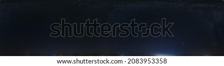 night panorama of firmament with stars and milky way. Seamless panorama with zenith for use in 3d graphics or game development as sky dome or edit drone shot for sky replacement