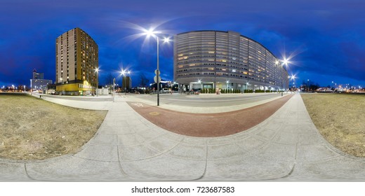 Night Panorama Of The Street 360 VR