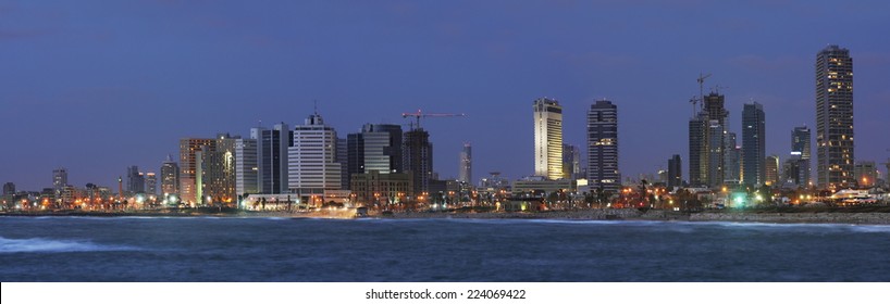 night panorama of Tel Aviv