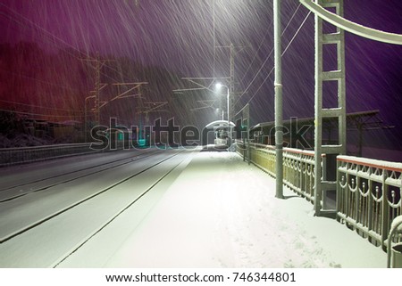 Similar – Image, Stock Photo winter Winter Weather Town