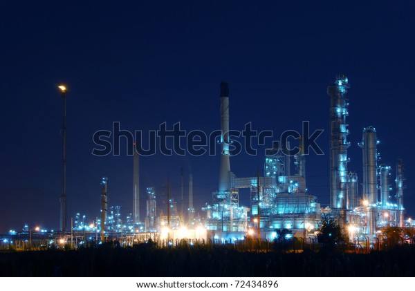 Night Petrochemical Industry Stock Photo 72434896 | Shutterstock