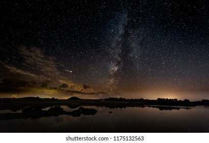 Night photography with Milky Way in Natural Area of Barruecos. Extremadura. Spain. - Shutterstock ID 1175132563