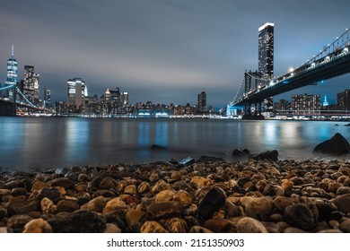 Night Picture Of Downtown NYC Taken From Dumbo, Brooklyn