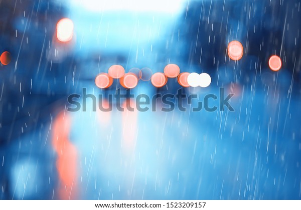 night rain cars lights\
/ autumn road in the city, traffic October on the highway, dark\
evening traffic jams