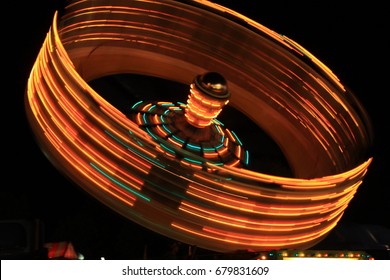 Night Rides At The Sheboygan County Fair In Plymouth, WI.