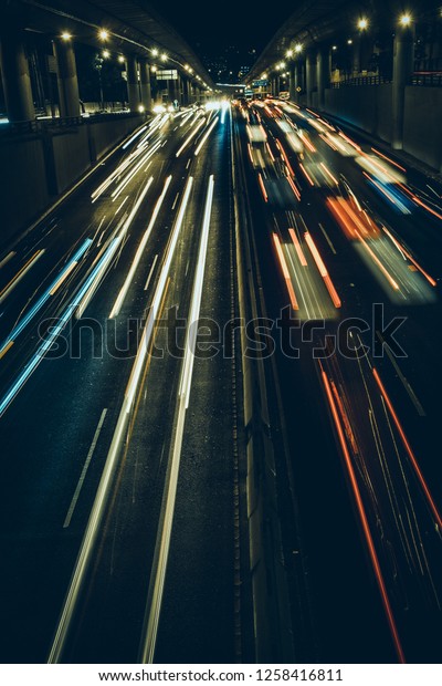 Night roads and cars, Mexico\
City
