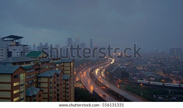 Night Scape Kuala Lumpur City Weather Stock Photo Edit Now 556131331