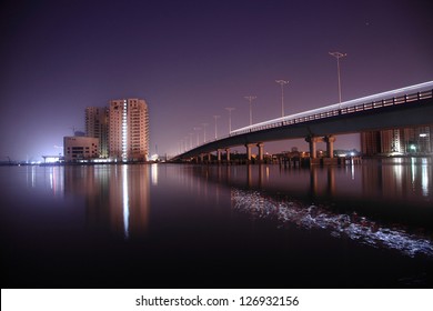 Night Scene Of City Of Cochin, India.