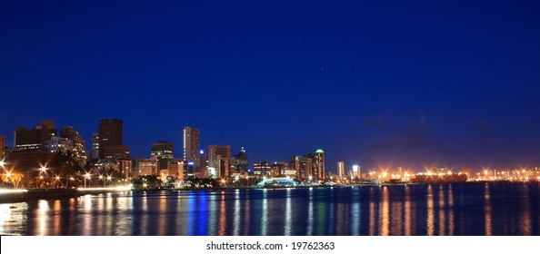 night scene of coastal city - Durban, South Africa