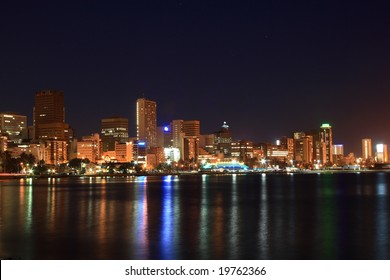 Night Scene Of Coastal City - Durban, South Africa