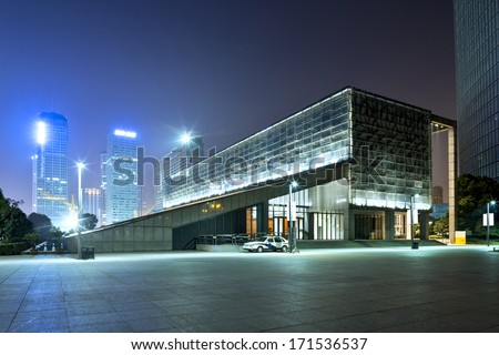 night scene of modern building