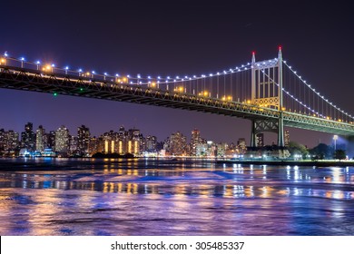 Night Scene Of New York City And The RFK Triborough Bridge