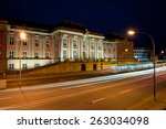 night scene of Potsdam city and traffic