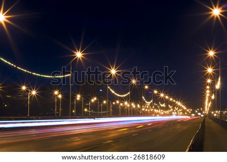 Night scene: road
