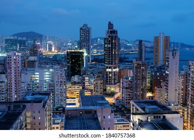 Night scenery of downtown district of Hong Kong city - Shutterstock ID 1840757368