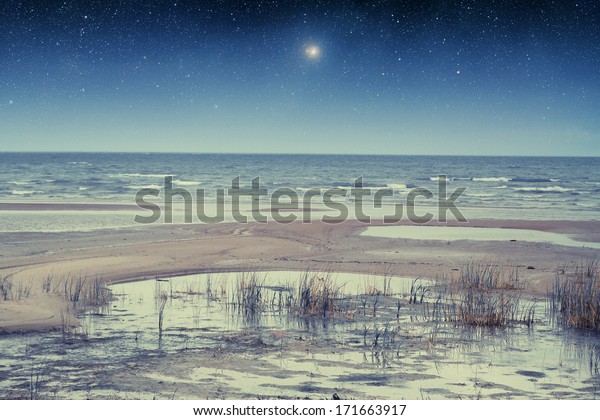 night at\
sea. Elements of this image furnished by\
NASA
