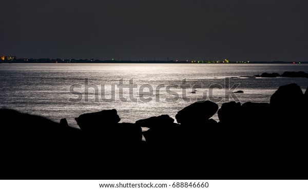 Night sea\
landscape