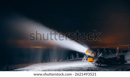 night shift snowgun during process