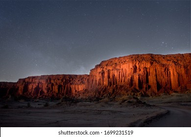 Night Shoot In Ischigualasto, San Juan, Argentina. Valley Of The Moon