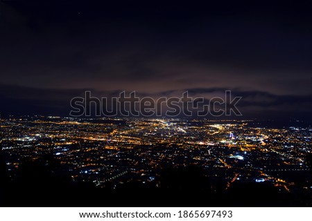 Night shoot of Murcia city in Spain. Amaizing panorama views on the night city. 