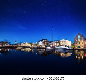 Night Shot of Delft De Kolk area, The Netherlands