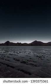 Night Shot Of Salt Flats In Utah