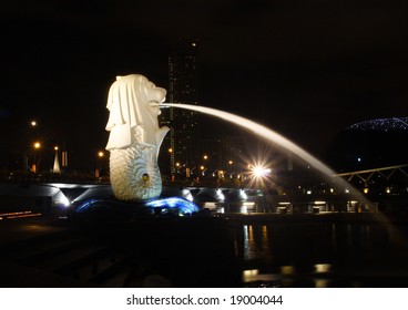 Night Show Merlion Statue Singapore Stock Photo 19004044 | Shutterstock