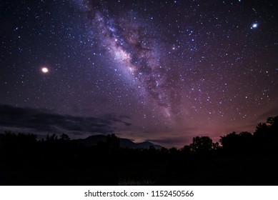 Night Sky, Bright Stars and Milky Way Galaxy - Powered by Shutterstock