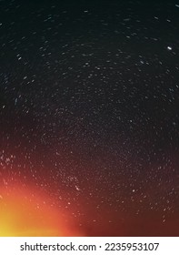 Night Sky Glowing Stars Background Backdrop In Rotation  Colorful Sky Gradient  Sunset Sunrise Light And Colourful Night Starry Sky In Yellow Orange Black Colors  Copy Space 