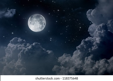 Night Sky With Moon