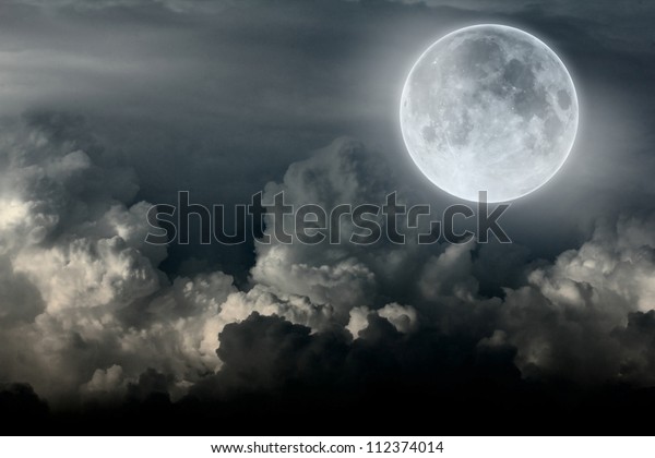 night sky with moon and\
cloud