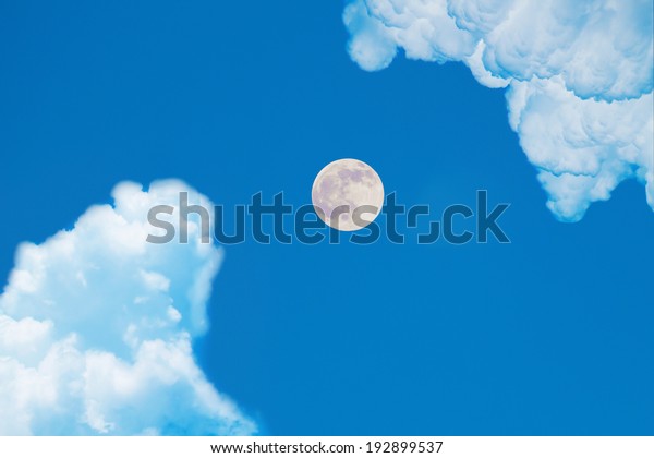 night sky with moon\
and cloud before sunset