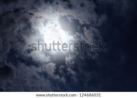 Night Sky Moon Clouds Stock Photo Edit Now 124686031 Shutterstock