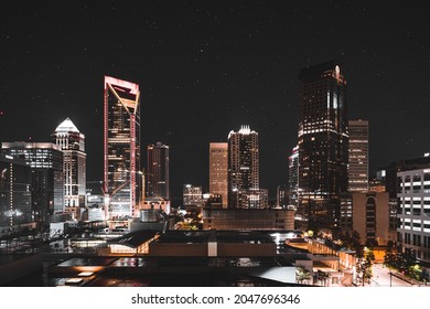 Night Sky Over Downtown Charlotte North Carolina