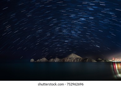 Night Sky Over Los Arcos In Cabo San Lucas.