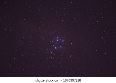 The Night Sky With Pleiades.