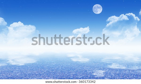 Night sky with sea (16:9\
wallpaper)