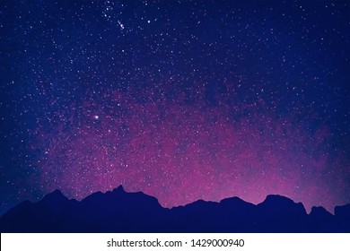 Night Sky Universe Filled With Stars Oil Paint Effect