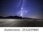 night space galaxy stars road landscape outdoor