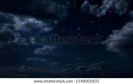 Night starry sky. Night cloudy sky