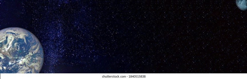 Night Starry Sky Earth Moon Banner Stock Photo 1840515838 | Shutterstock