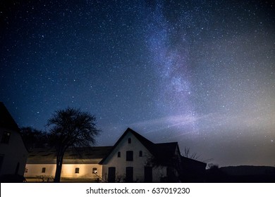 Night Stars Milky Way Farm House Denmark