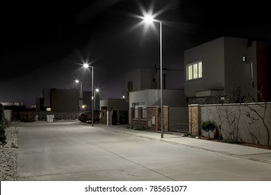 Night Street Modern Residential Area
