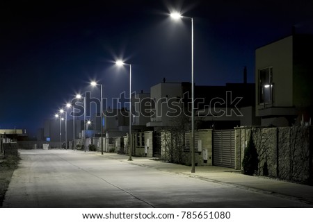 night street modern residential area