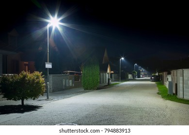 Night Street In Quiet Residential Quarter