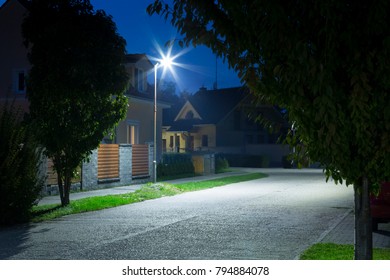 Night Street In Quiet Residential Quarter