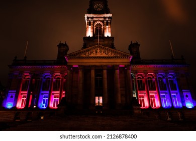 Night time Bolton city hall